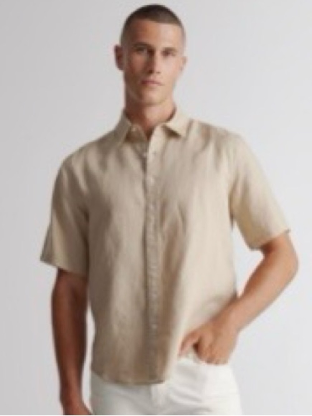 Quince 100% European Linen Relaxed Short Sleeve in Driftwood Size XXL